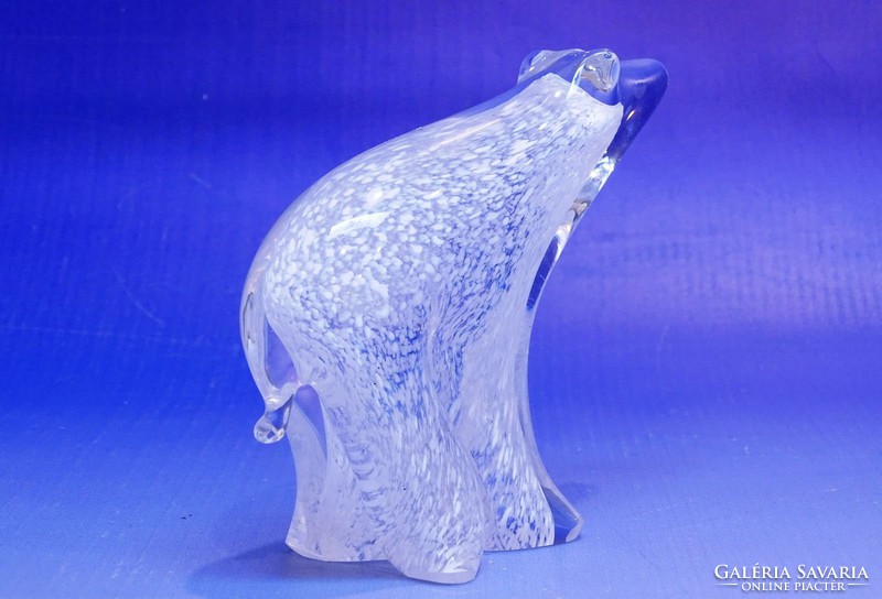 0J812 Régi művészi fújt üveg jegesmedve