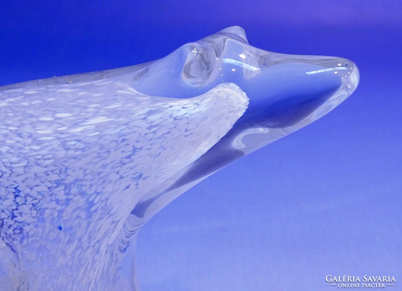 0J812 Régi művészi fújt üveg jegesmedve