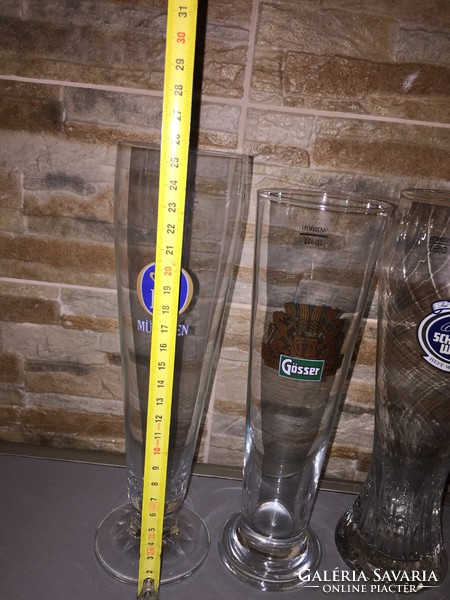 Large advertising beer glasses 3 pcs, 25 cm.