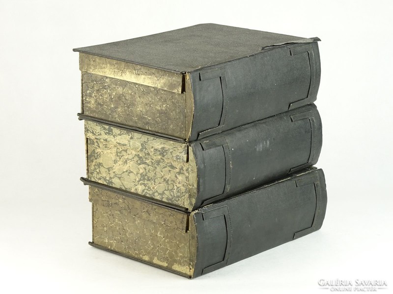 0K355 Antik könyv alakú titokdoboz 3 db