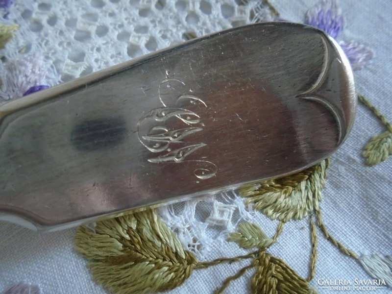 Antique English silver plated monogrammed fork.