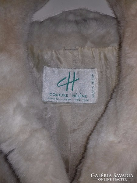 Vintage couture Hélène fur coat, women's jacket made in Belgium is the original elegance of faux fur fashion