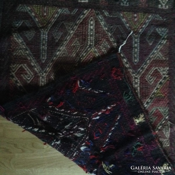 Turkish kilim wool carpet is a hand-woven village prayer rug