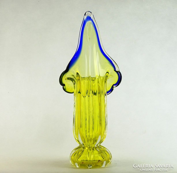 0K667 Fújtüveg BOHEMIA művészi üveg váza 37 cm