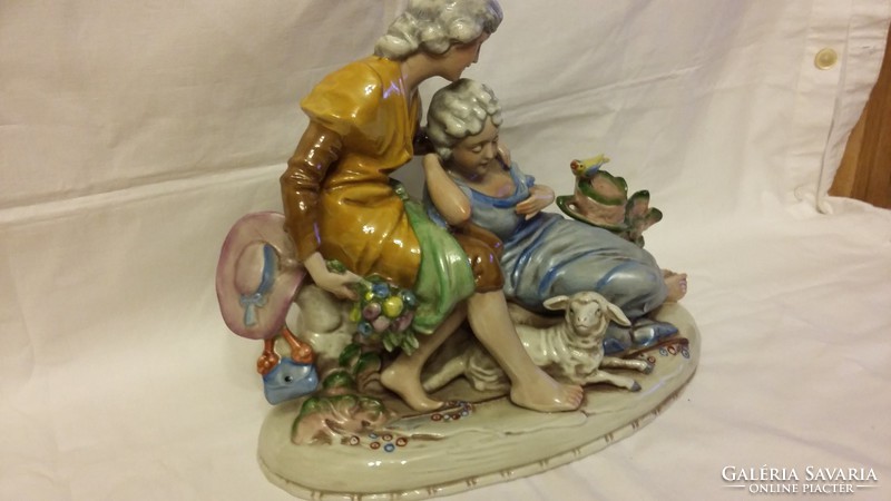 Beautiful large porcelain statue of a couple in love