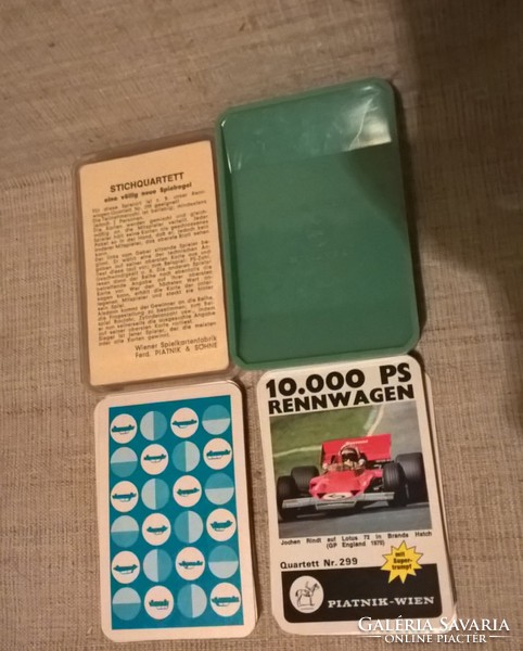 Old car trilingual language card in quartet box