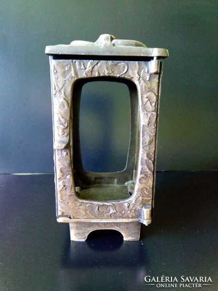 Antik bronz  szecessziós mécsestartó  gyertyatartó egyedi sír lámpa ( Grave lamp )