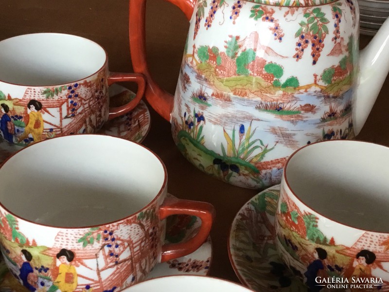 Hand painted tea set, marked, flawless