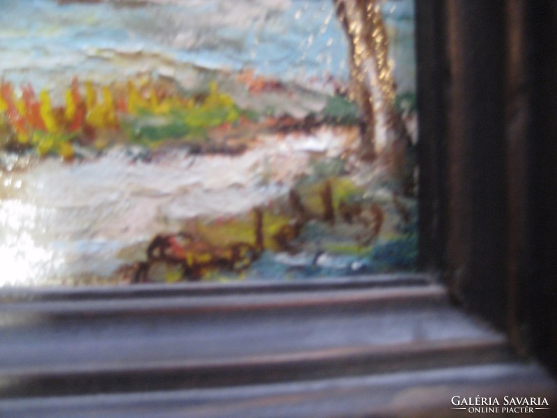 Painting, oil on wood fiber, Transylvanian sign,