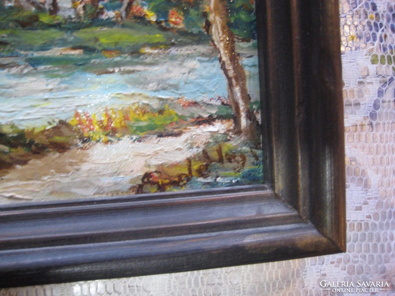 Painting, oil on wood fiber, Transylvanian sign,