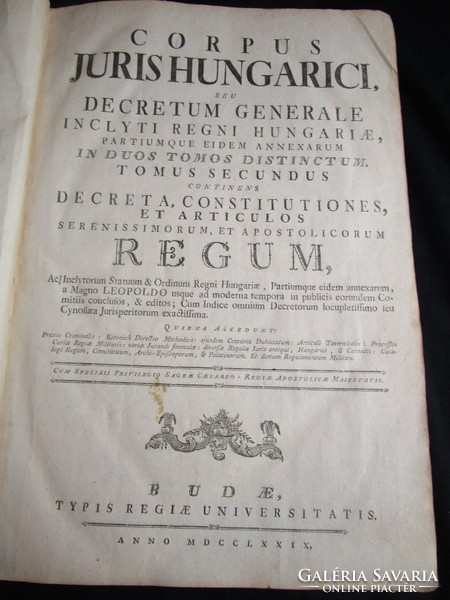 Corpus juris hungarici seu decretum generale incl. Buddha 1779