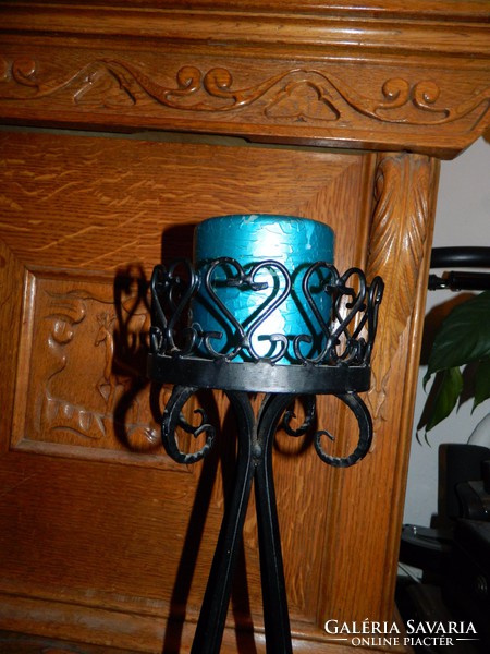 Wrought iron floor candle holder 58 cm