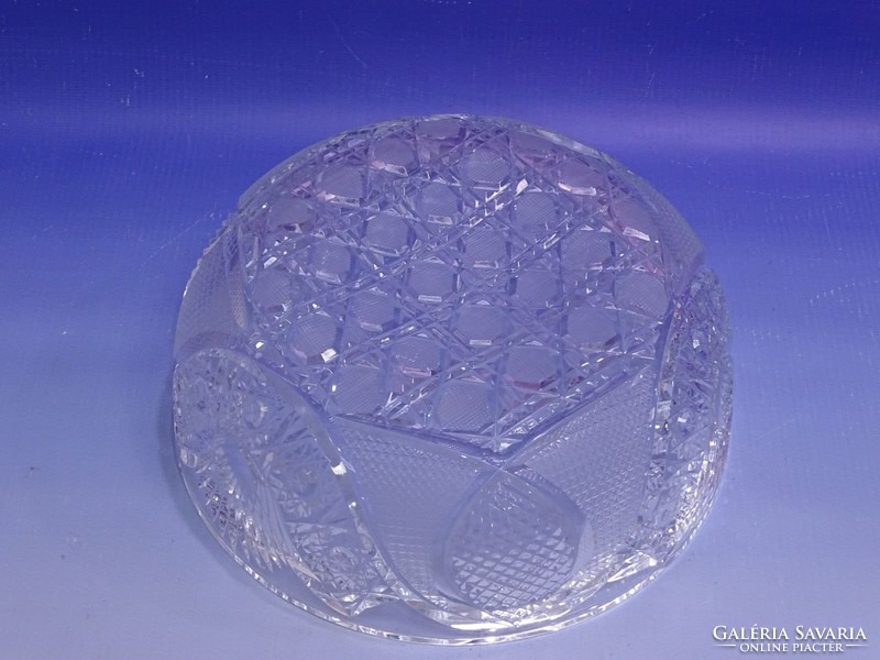 0K353 Vastagfalú ólomkristály kínáló tál 21 cm