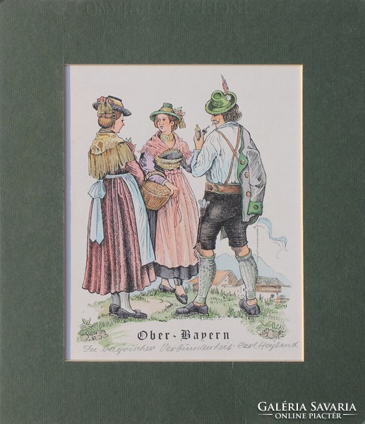 Bavarian folk costume - ober bayern (beautiful german watercolor)