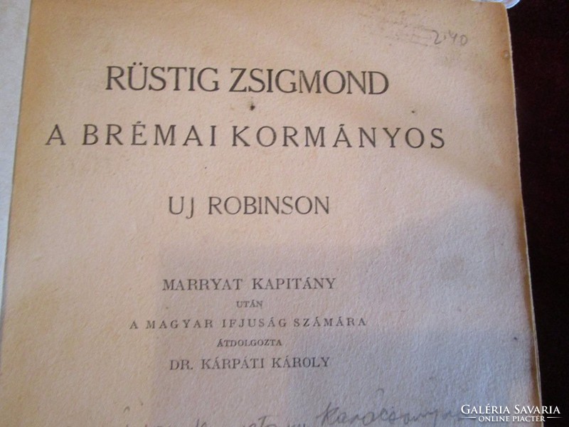 Rüsztig Zsigmond : A BRÉMAI KORMÁNYOS UJ ROBINSON 1900