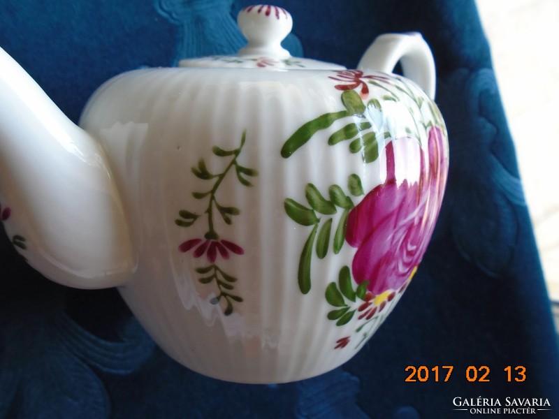 1925 Rare! Hand painted august warnecke ostfriesen rose pattern ribbed spout