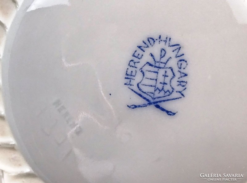 0K764 Herendi porcelán áttört fonott kosár