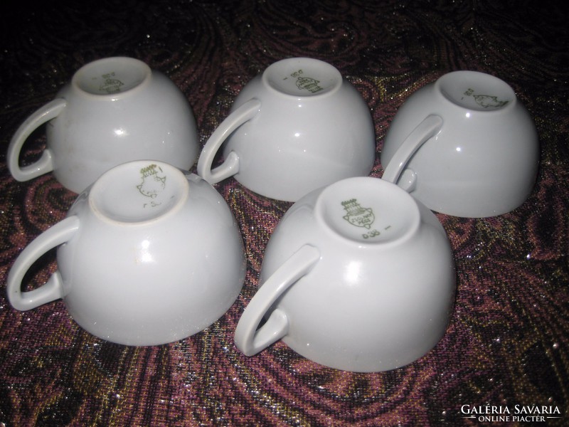 Zsolnay light blue, old, mocha cups with shield seals