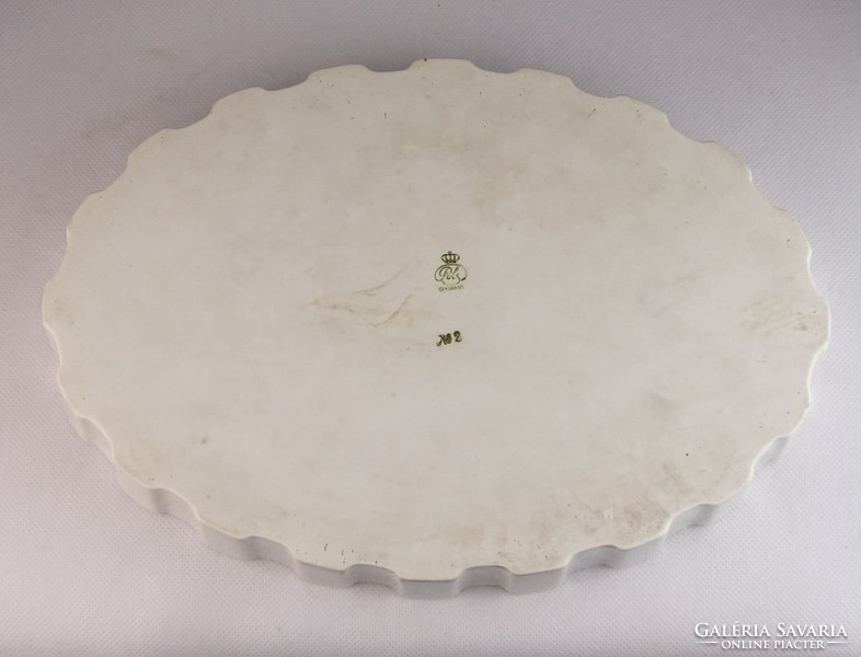 0K720 Antik jelzett ovális alakú porcelán kínáló