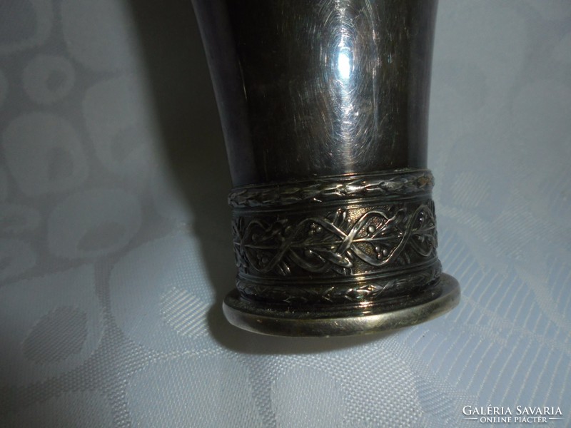 Ezüstözött régi fém pohár