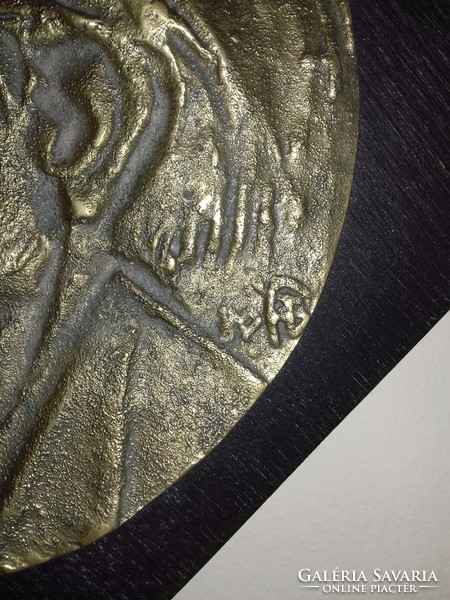 Baróthi Ádám - Kós Károly - óriási bronz fali relief plakett jelzett