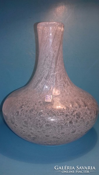 SCHOTT ZWIESEL buborékos jelzett vastag falú üveg váza