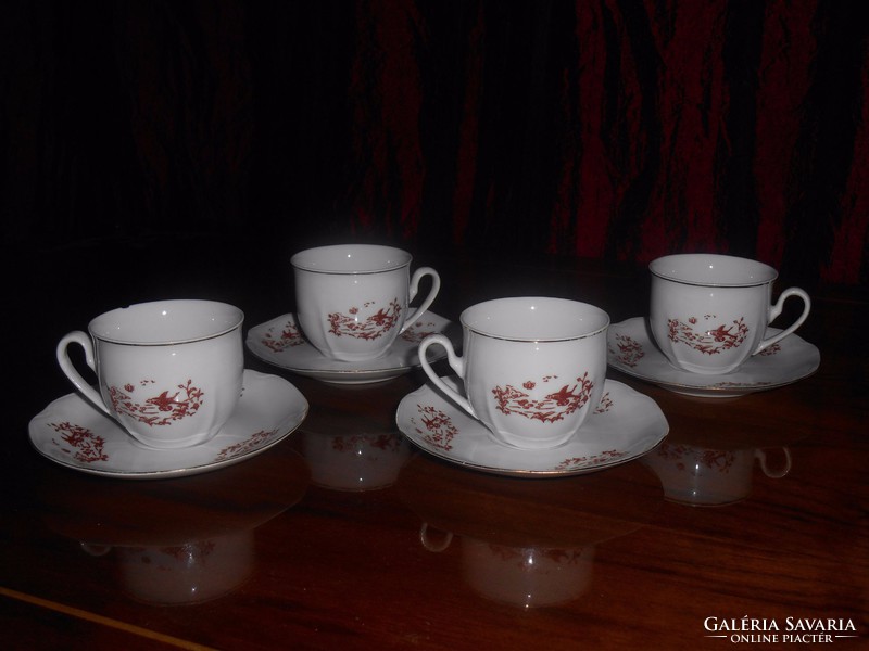 4 Arpo marked coffee cups + base