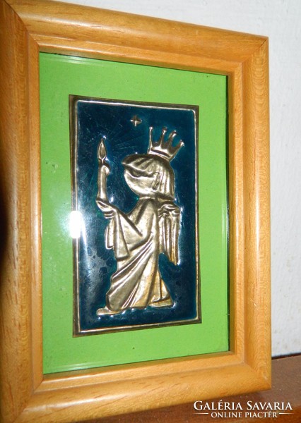 Tündér királylány gyertyával - tűzzománc kép - jó ajándék :)