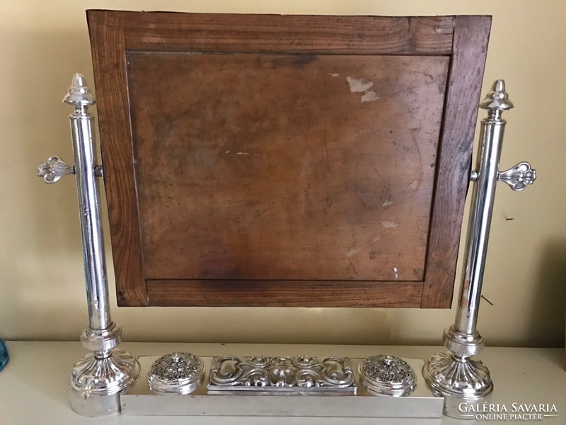 Ezüstözött,antik,Asztali tükör.1800-ból.