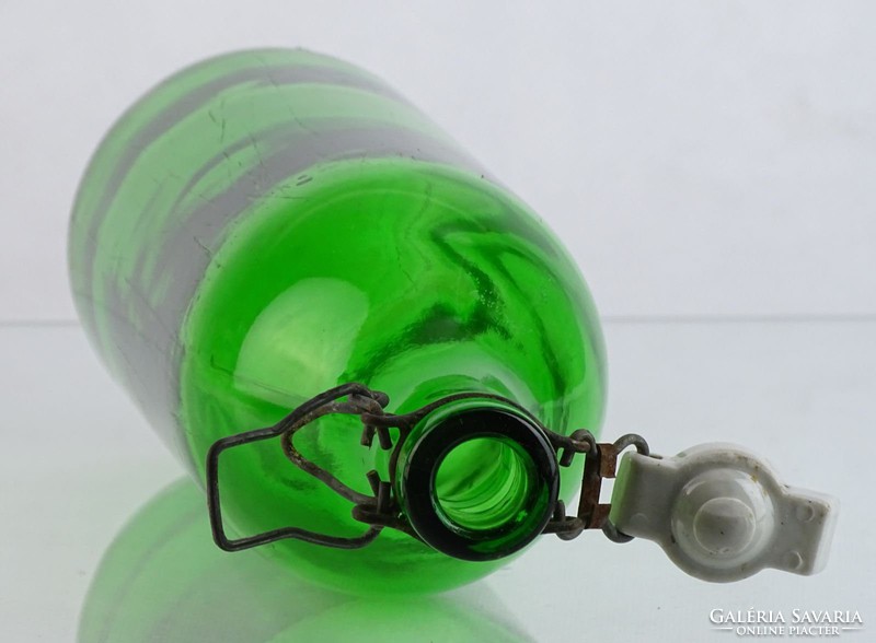 0L224 Régi zöld csatos üveg palack 30 cm