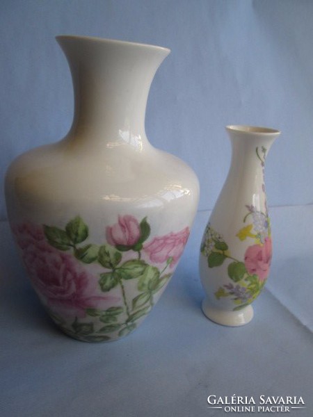 2 db kézzel festett német porcelán váza, jelzettek