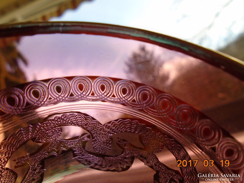 Culver ltd usa gold plated 22k etched opulent amethyst glass tumbler