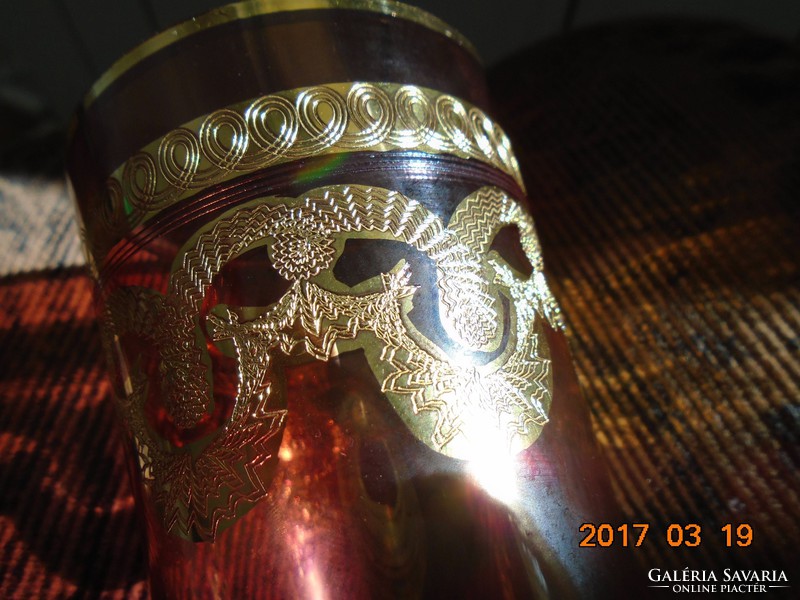 Culver ltd usa gold plated 22k etched opulent amethyst glass tumbler