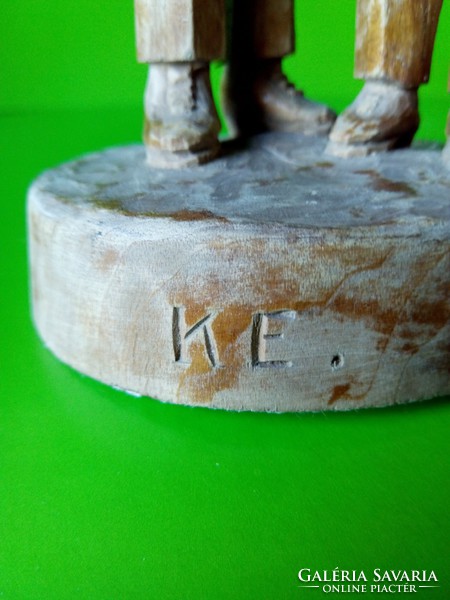 Múzeumba illő ritkaság !!! Kiss Ernő - a Népművészet mestere-fa faragott faszobor jelzett szobor