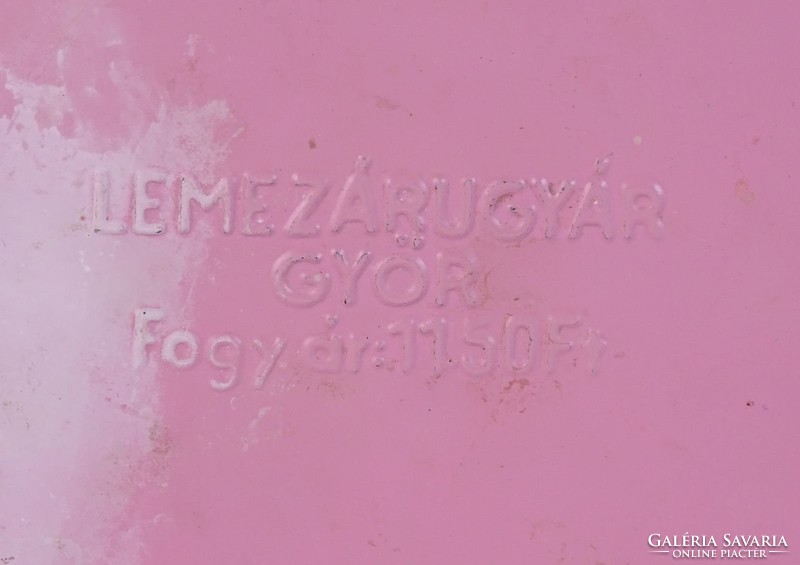 0L292 Régi rózsaszín fém fűszertartó tégely pár