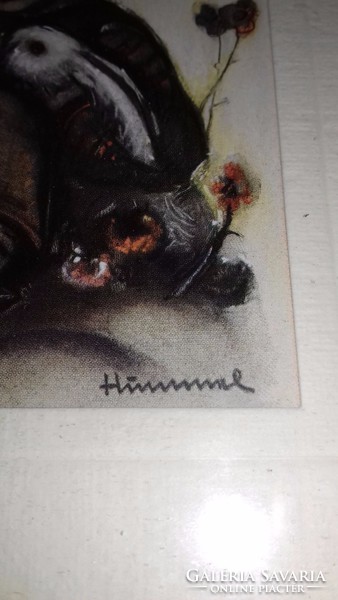 Hummel kép keretben kisfiú nyuszikkal