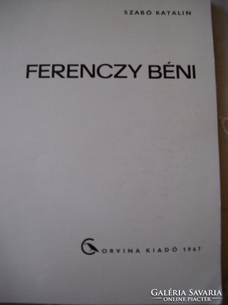 Ferenczy Béni munkásságát bemutató művészeti kiskönyv eladó!