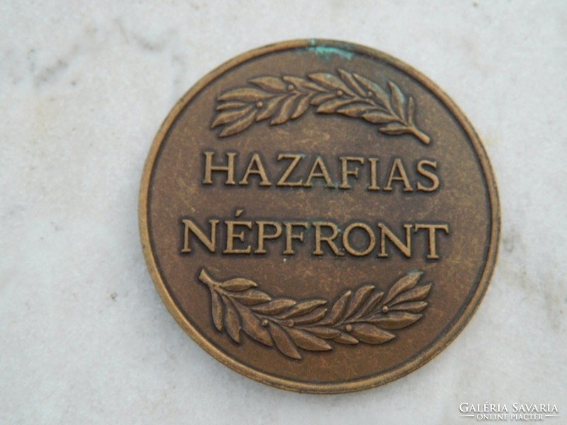 HAZAFIAS NÉPFRONT bronz emlékérem KIVÁLÓ TÁRSADALMI MUNKÁÉRT