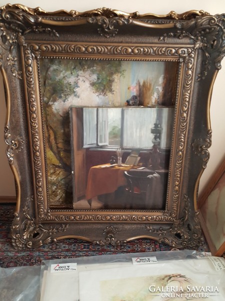 Antique blonde frame 56x69 cm inside