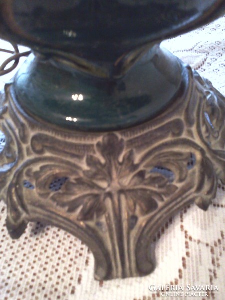 Antik asztali lámpa-majolika