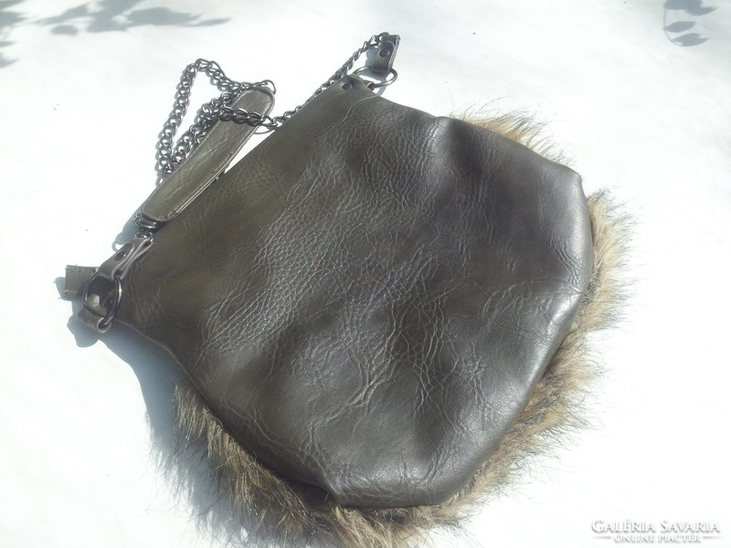 Retro fur women's shoulder bag