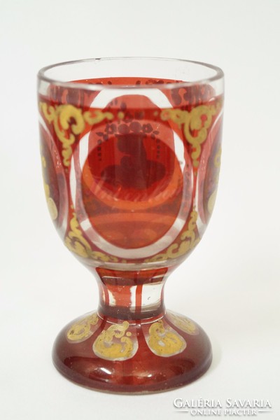 Antique Biedermeier memorial glass