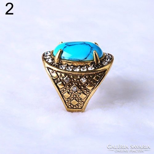 Turquoise stone ring size 8