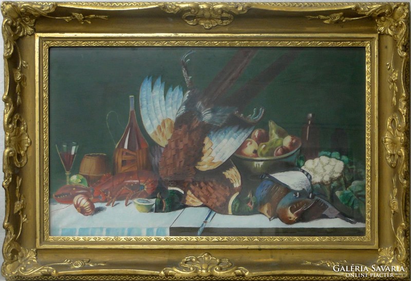 0L221 Ismeretlen festő : Fácános asztali csendélet