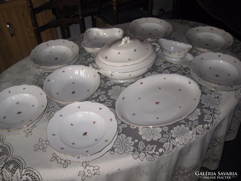 Zsolnay tableware, six-person shield marked