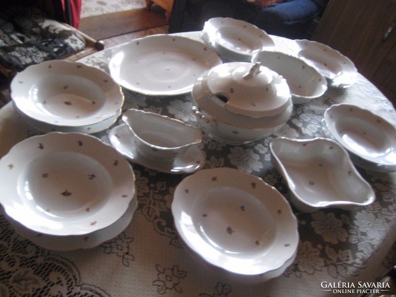 Zsolnay tableware, six-person shield marked