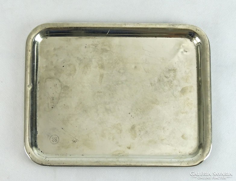 0K514 Antik jelzett ezüstözött alpakka tálca