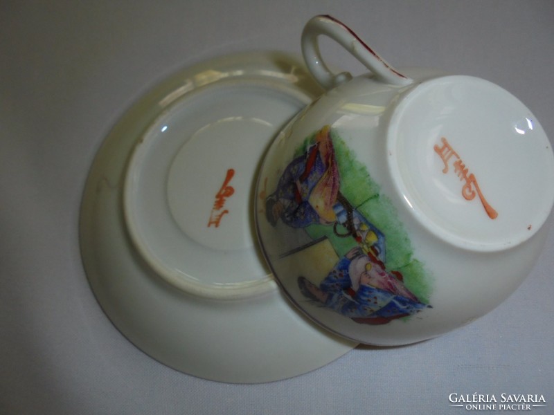 Régi filigrán porcelán kínai kávés csésze+alj