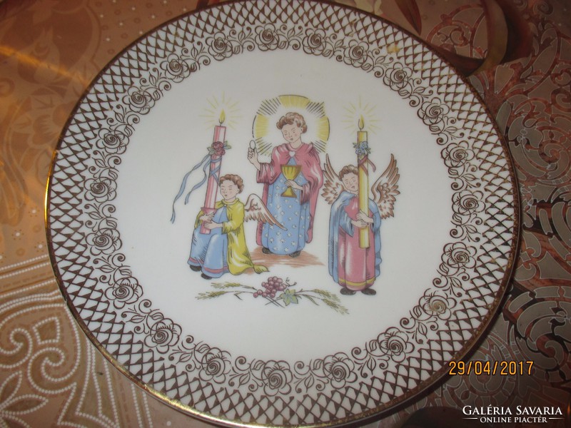 Vallási témájú MITTERTEICH Bavaria porcelán reggelizőkészlet