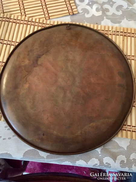 Wonderful huge handmade copper wall bowl